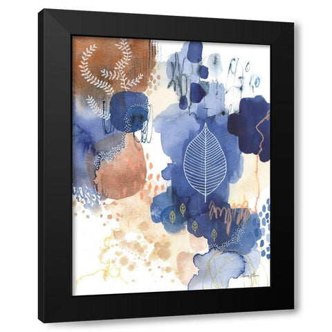 Indigo Bliss II Black Modern Wood Framed Art Print with Double Matting by Horn, Laura