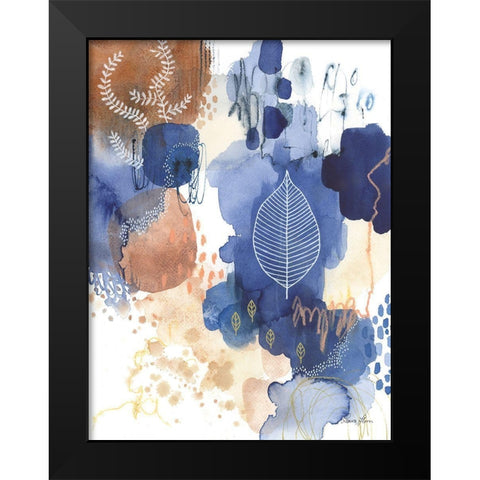 Indigo Bliss II Black Modern Wood Framed Art Print by Horn, Laura