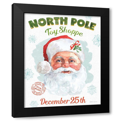 Santa Signs I Black Modern Wood Framed Art Print with Double Matting by Grove, Beth