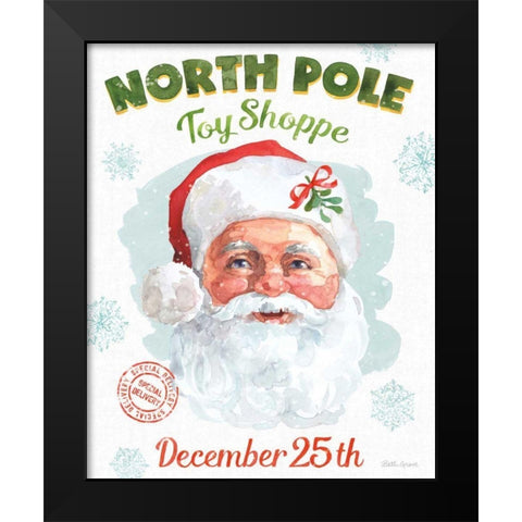 Santa Signs I Black Modern Wood Framed Art Print by Grove, Beth