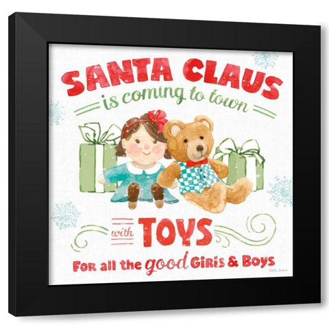 Santa Signs III Black Modern Wood Framed Art Print by Grove, Beth