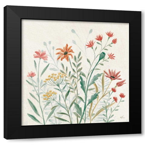 Wildflower Vibes II Black Modern Wood Framed Art Print with Double Matting by Penner, Janelle