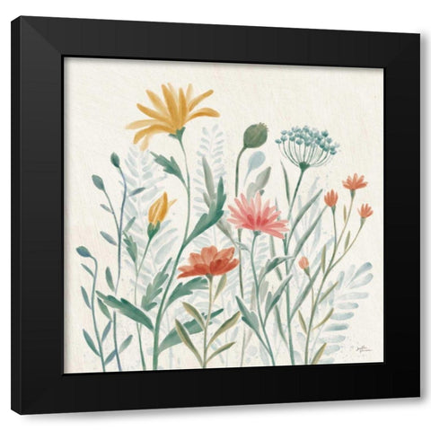 Wildflower Vibes III Black Modern Wood Framed Art Print with Double Matting by Penner, Janelle