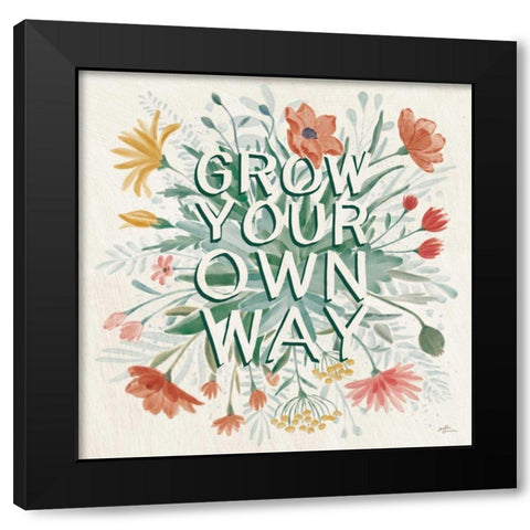 Wildflower Vibes IV Black Modern Wood Framed Art Print with Double Matting by Penner, Janelle