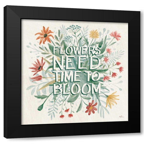 Wildflower Vibes V Black Modern Wood Framed Art Print by Penner, Janelle