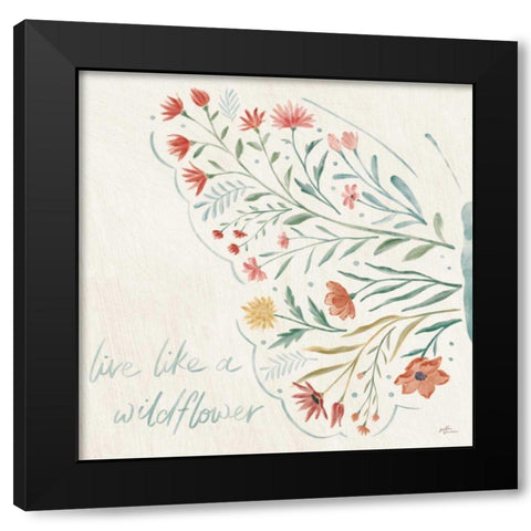 Wildflower Vibes VI Black Modern Wood Framed Art Print with Double Matting by Penner, Janelle