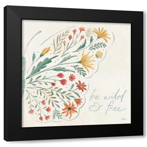Wildflower Vibes VII Black Modern Wood Framed Art Print with Double Matting by Penner, Janelle