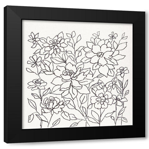 Flower Lace I Black Modern Wood Framed Art Print by Vassileva, Silvia