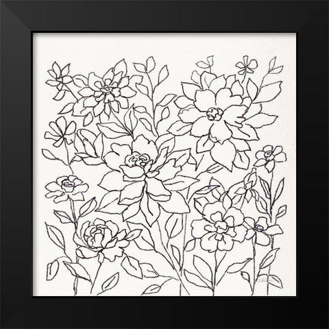 Flower Lace I Black Modern Wood Framed Art Print by Vassileva, Silvia