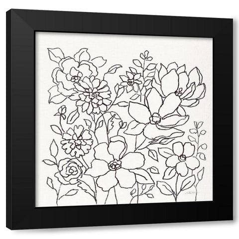 Flower Lace II Black Modern Wood Framed Art Print by Vassileva, Silvia