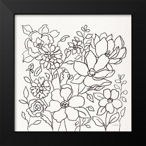 Flower Lace II Black Modern Wood Framed Art Print by Vassileva, Silvia