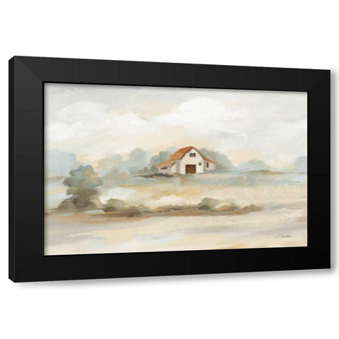 The Old Farm Landscape Black Modern Wood Framed Art Print with Double Matting by Vassileva, Silvia