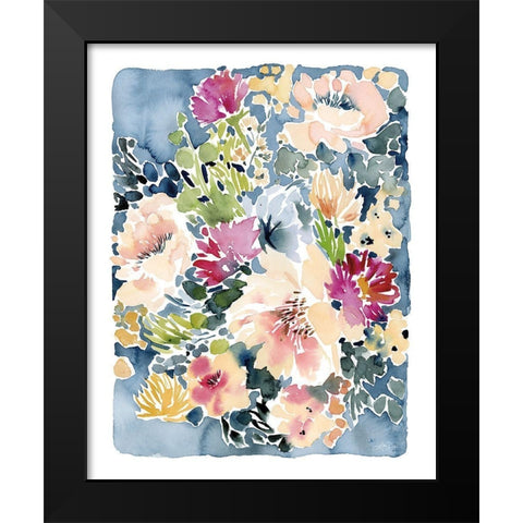 Peony Delights Black Modern Wood Framed Art Print by Pete, Katrina
