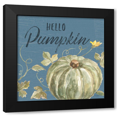 Happy Harvest VII Blue Black Modern Wood Framed Art Print by Vassileva, Silvia