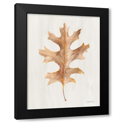 Fallen Leaf I Texture Black Modern Wood Framed Art Print by Nai, Danhui