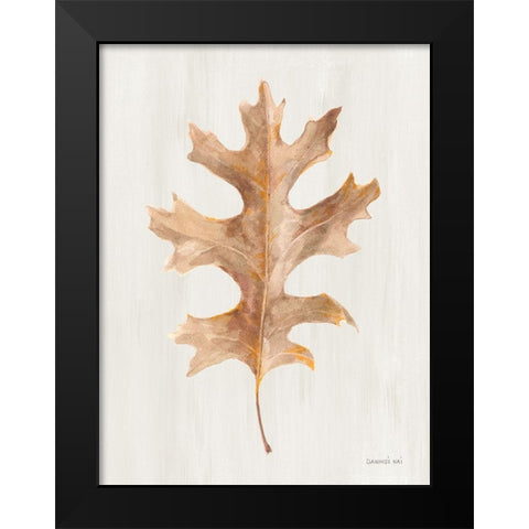 Fallen Leaf I Texture Black Modern Wood Framed Art Print by Nai, Danhui