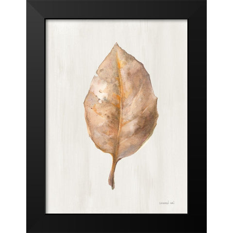 Fallen Leaf II Texture Black Modern Wood Framed Art Print by Nai, Danhui