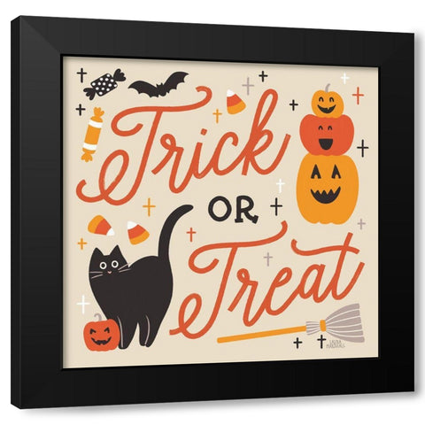 Trick or Treat II with Black Black Modern Wood Framed Art Print by Marshall, Laura