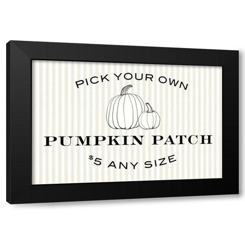 Pumpkin Patch Black Modern Wood Framed Art Print by Wild Apple Portfolio