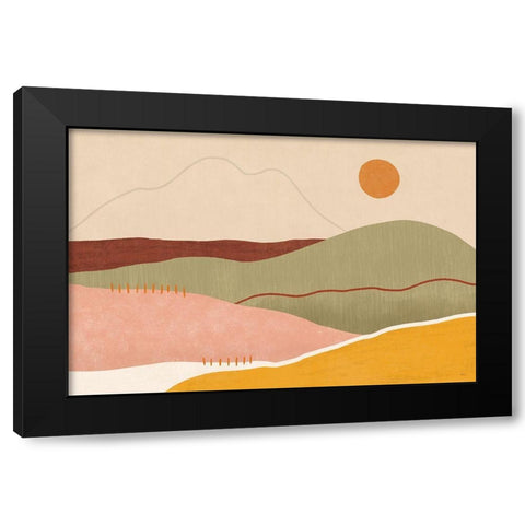 Warmscape II Black Modern Wood Framed Art Print by Charron, Veronique