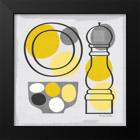 Modern Kitchen Square II Yellow Black Modern Wood Framed Art Print by Mullan, Michael