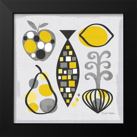 Modern Kitchen Square III Yellow Black Modern Wood Framed Art Print by Mullan, Michael