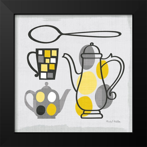 Modern Kitchen Square IV Yellow Black Modern Wood Framed Art Print by Mullan, Michael