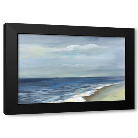 Silent Waves Black Modern Wood Framed Art Print by Vassileva, Silvia