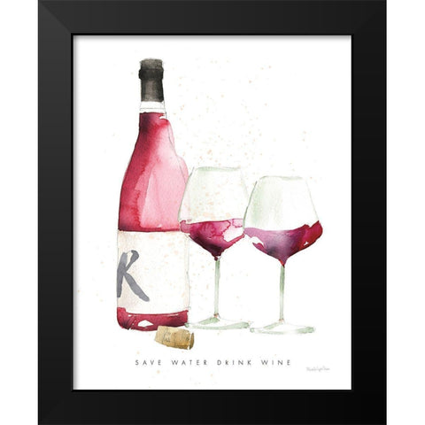 Pop the Cork I Black Modern Wood Framed Art Print by Charro, Mercedes Lopez