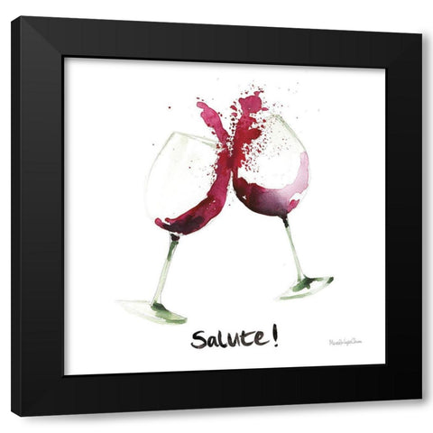 Pop the Cork V Black Modern Wood Framed Art Print by Charro, Mercedes Lopez