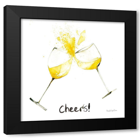 Pop the Cork VI Black Modern Wood Framed Art Print by Charro, Mercedes Lopez