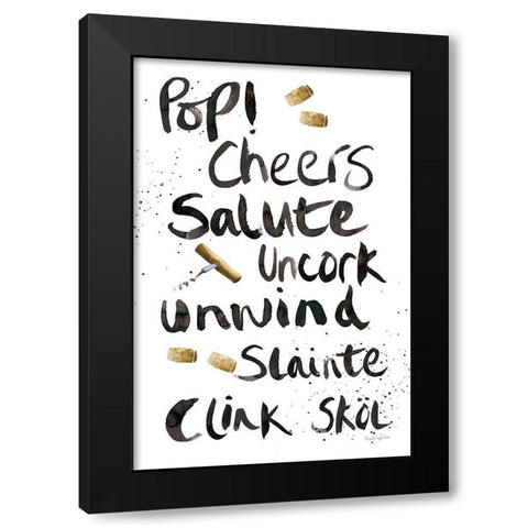 Pop the Cork X Black Modern Wood Framed Art Print with Double Matting by Charro, Mercedes Lopez