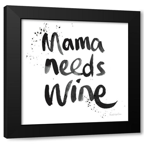 Pop the Cork XV Black Modern Wood Framed Art Print by Charro, Mercedes Lopez