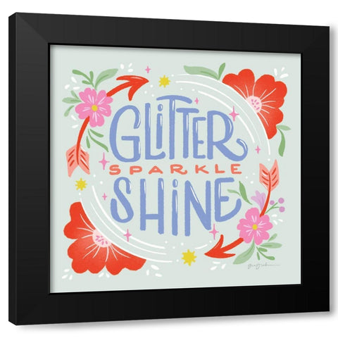 Glitter Sparkle Shine I Sq Black Modern Wood Framed Art Print by Graham, Gia