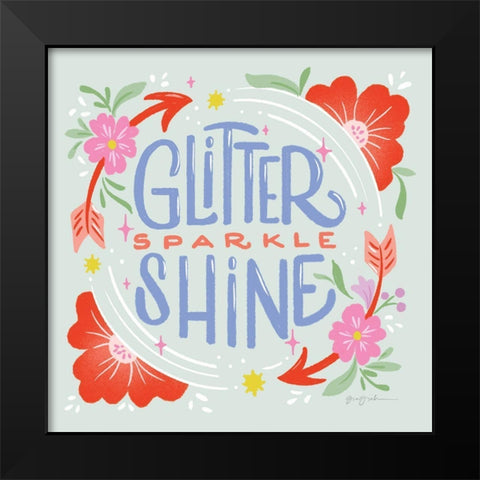 Glitter Sparkle Shine I Sq Black Modern Wood Framed Art Print by Graham, Gia