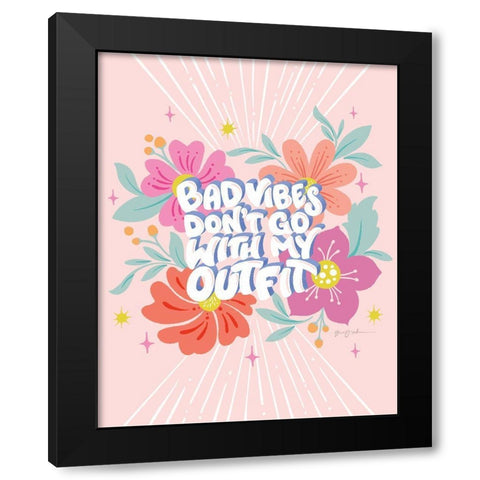 Bad Vibes I Black Modern Wood Framed Art Print by Graham, Gia