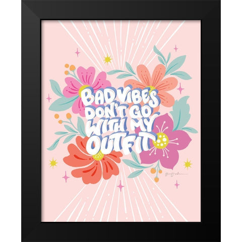 Bad Vibes I Black Modern Wood Framed Art Print by Graham, Gia