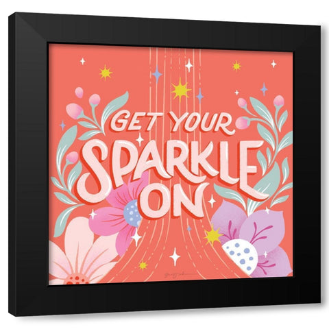 Sparkle I Sq Black Modern Wood Framed Art Print with Double Matting by Graham, Gia