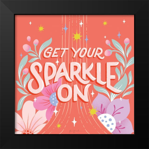 Sparkle I Sq Black Modern Wood Framed Art Print by Graham, Gia
