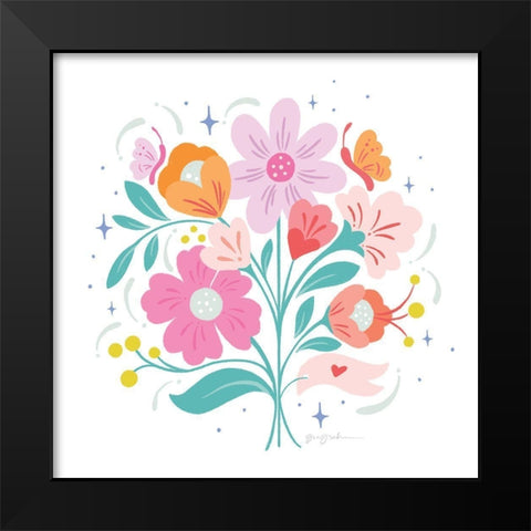 Bright Bouquet I Black Modern Wood Framed Art Print by Graham, Gia