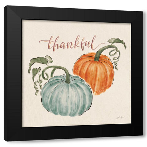 Harvest Jewels III Pumpkins Black Modern Wood Framed Art Print with Double Matting by Penner, Janelle