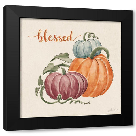 Harvest Jewels IV Pumpkins Sq Black Modern Wood Framed Art Print with Double Matting by Penner, Janelle