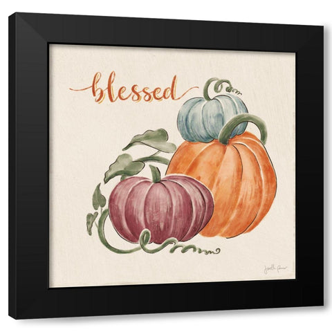 Harvest Jewels IV Pumpkins Sq Black Modern Wood Framed Art Print by Penner, Janelle