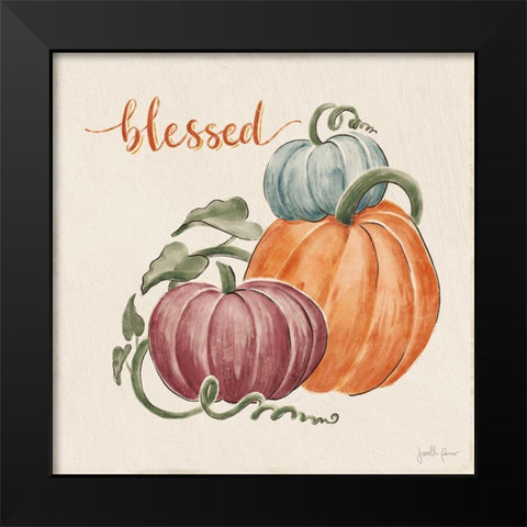 Harvest Jewels IV Pumpkins Sq Black Modern Wood Framed Art Print by Penner, Janelle