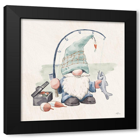 Beach Gnomes III Black Modern Wood Framed Art Print with Double Matting by Penner, Janelle