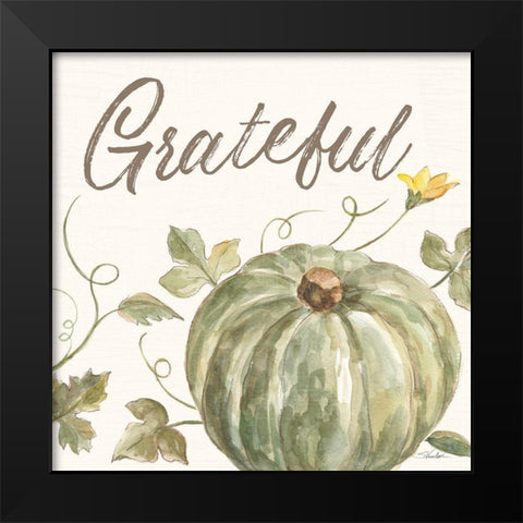 Happy Harvest VII Grateful Black Modern Wood Framed Art Print by Vassileva, Silvia