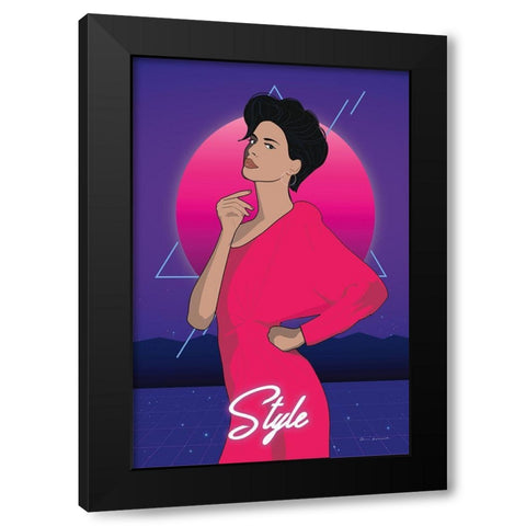 So Eighties III Black Modern Wood Framed Art Print with Double Matting by Escalante, Omar