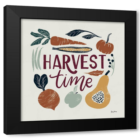 Harvest Lettering I Black Modern Wood Framed Art Print by Thorns, Becky