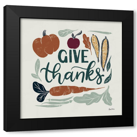 Harvest Lettering II Black Modern Wood Framed Art Print with Double Matting by Thorns, Becky