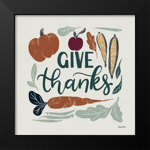 Harvest Lettering II Black Modern Wood Framed Art Print by Thorns, Becky